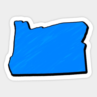 Bright Blue Oregon Outline Sticker